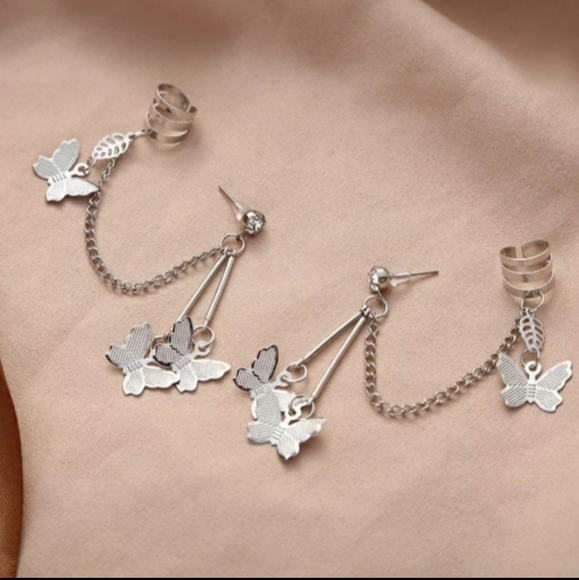 NEW Butterfly Cuff Tassle Earrings - Picture 5 of 5